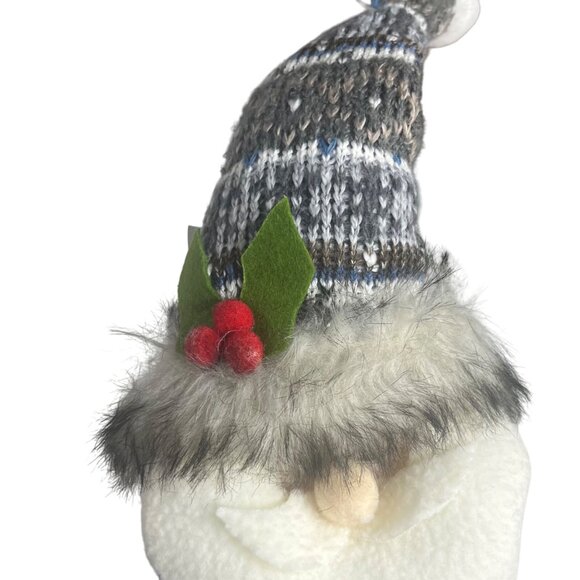 Boscovs Festive Gnome Sitting Shelf Plush Decoration Faux Fur Accents Buttons - Picture 4 of 6